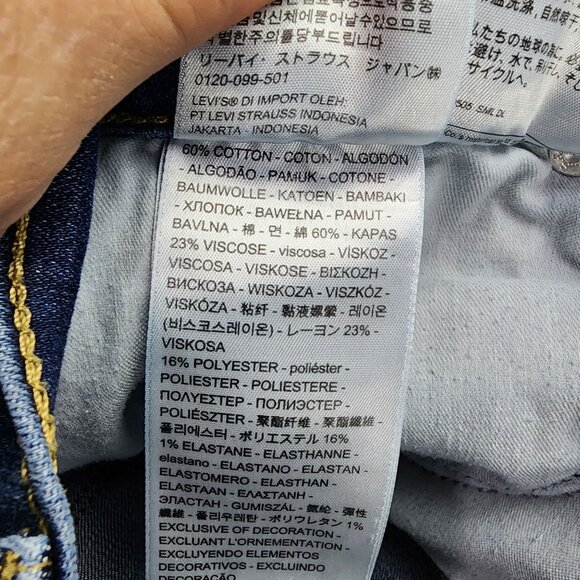 Levis Shorts Womens 24 Medium Wash Stretch High Rise Classic Bermuda *GUC* - Picture 12 of 14